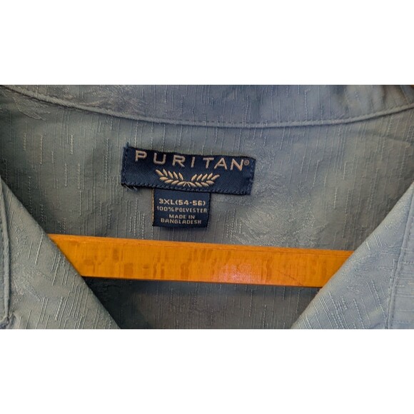 Puritan Mens Hawaiian Shirt-Short Sleeve Casual Button Down-3XL XXXL-Blue (511m) - Picture 3 of 3